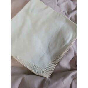 Lot 2 Handkerchief Pocket Square Mens Blue Small Embroidery Drawn Thread Vintage